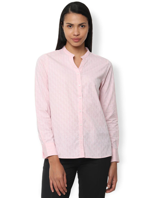 Van Heusen Pink Self Print Shirt Price in India