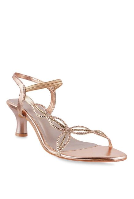 Metro Rose Gold Sling Back Sandals Price in India