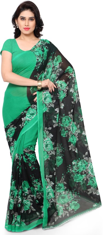 Floral Print Daily Wear Poly Georgette Saree Price in India