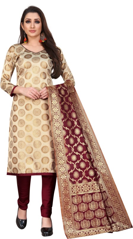 SATYAM WEAVES Brocade Woven Salwar Suit Material Price in India