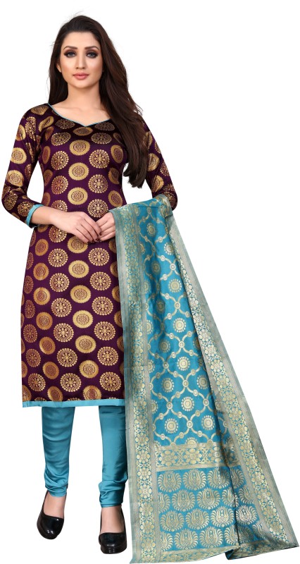 SATYAM WEAVES Brocade Woven Salwar Suit Material Price in India