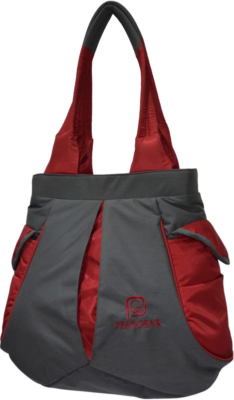 Women Grey, Red Shoulder Bag Price in India