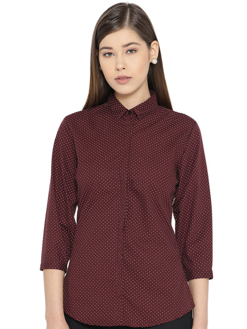 Hancock Maroon Printed Shirt Price in India