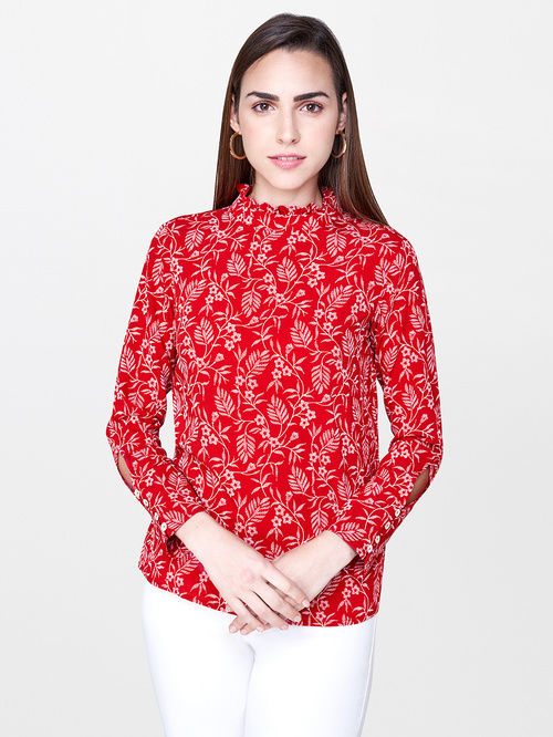 AND Coral Printed Top Price in India