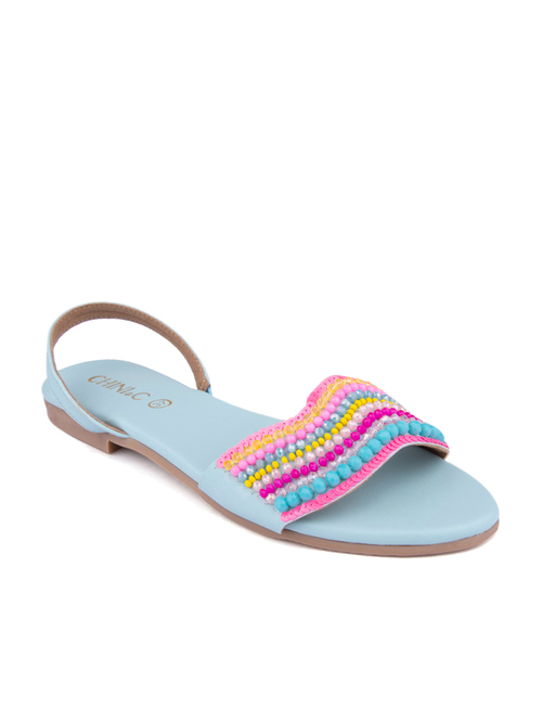 Chini C Blue Sling Back Sandals Price in India