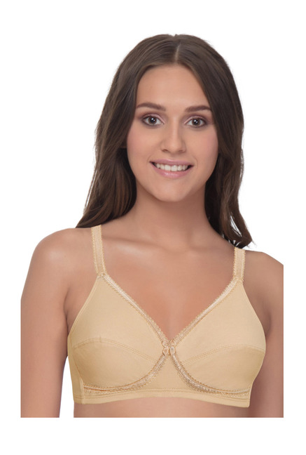 Enamor Beige Non Wired Non Padded Full Coverage Bra Price in India