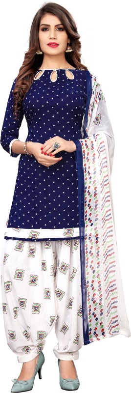 Saara Crepe Geometric Print, Printed Salwar Suit Material Price in India