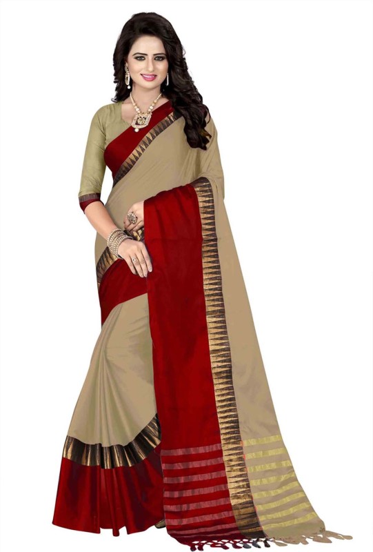 Self Design, Temple Border Coimbatore Cotton Silk Saree Price in India