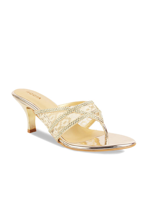 Rocia by Regal Golden Thong Stilettos Price in India