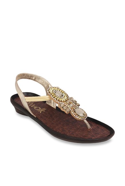 Catwalk Golden Sling Back Sandals Price in India