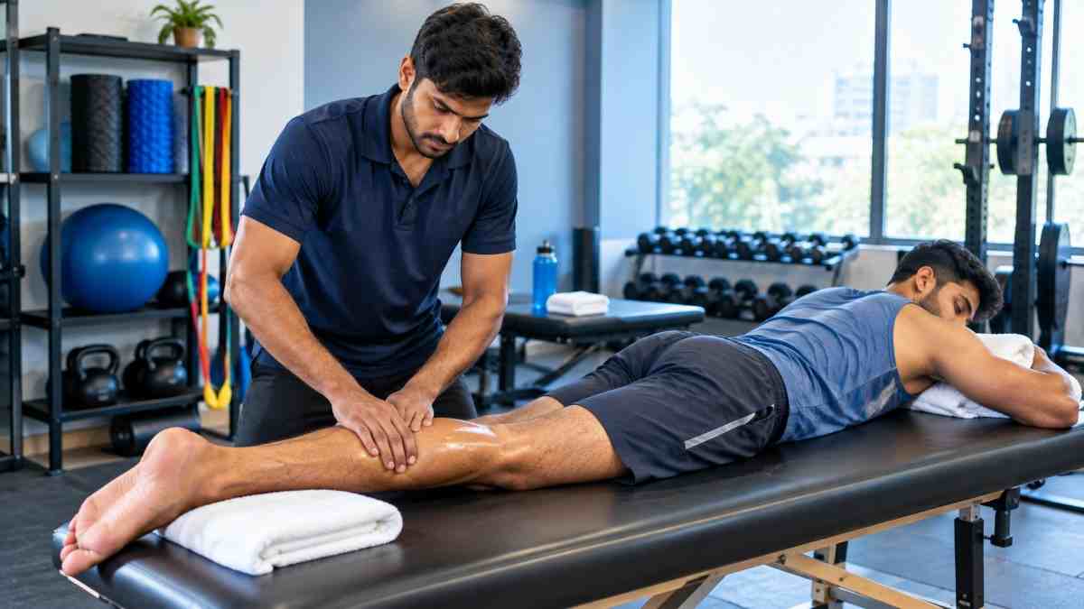 Sports massage session supporting an athlete's recovery routine.