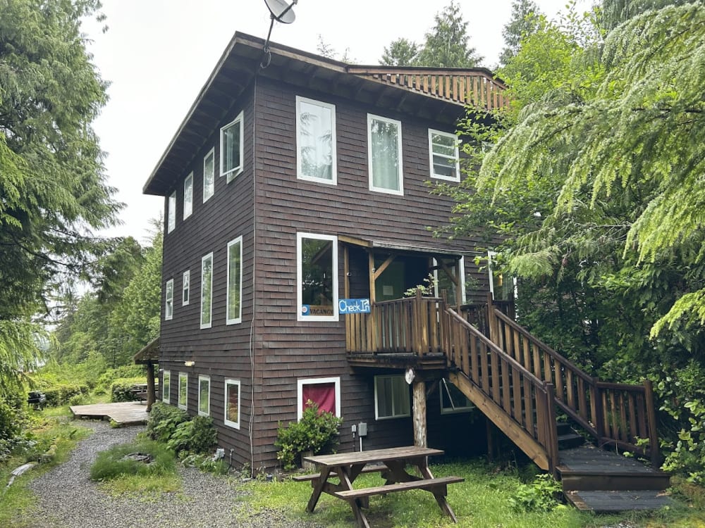 C and N Backpackers in Ucluelet, a timber hostel set back in the trees