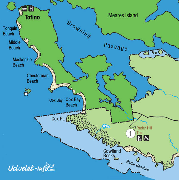 Ucluelet & Tofino beach map 1