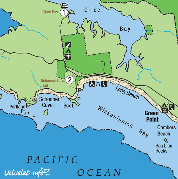 Ucluelet & Tofino beach map 2