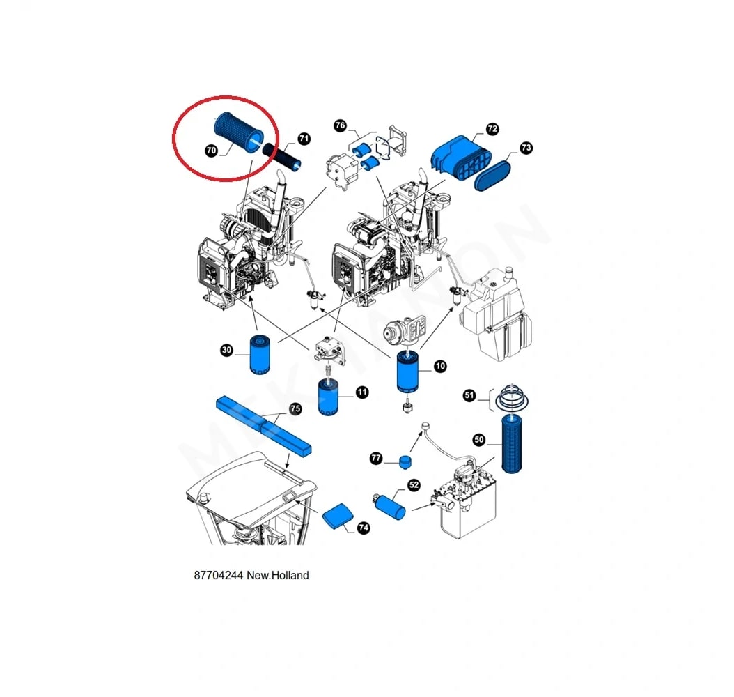 Air Filter Outer 87704244 New Holland - View 2