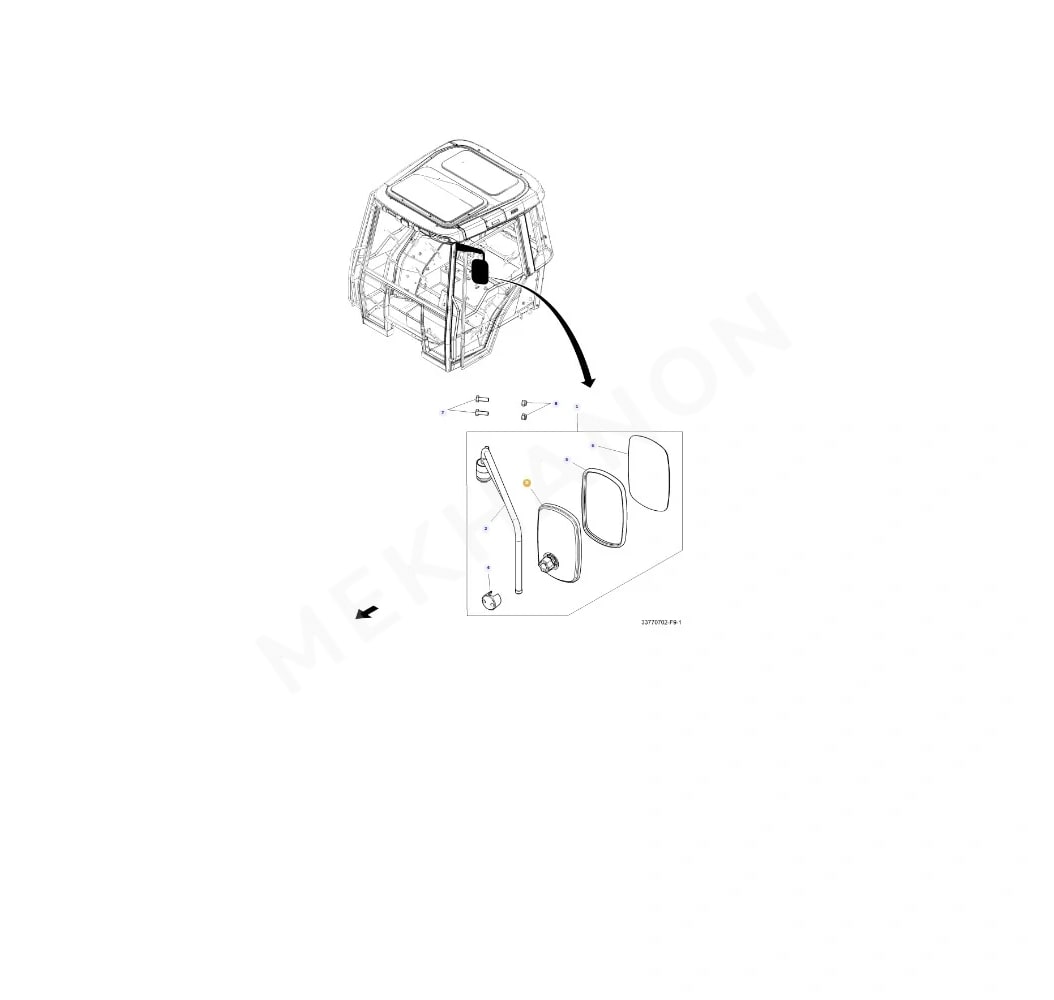 Exterior Rear View Mirror 3806614M91 Massey Ferguson - View 3