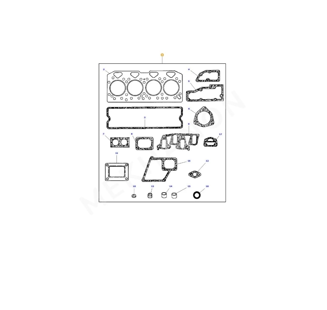 Top Gasket Set U5LT1202, 4224635M91 Perkins - View 2