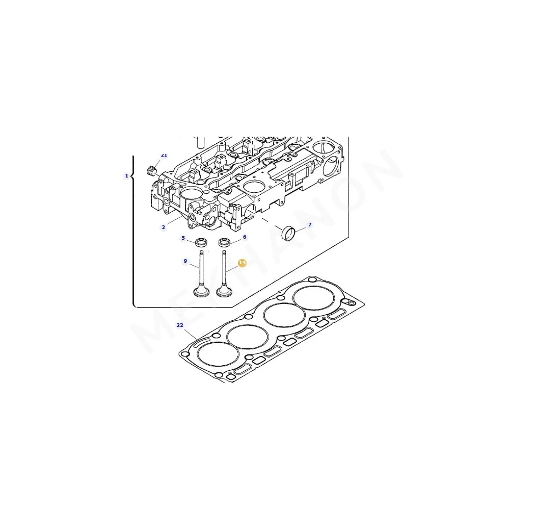 Exhaust Valve 3142A151, 4224846M1 Perkins - View 2