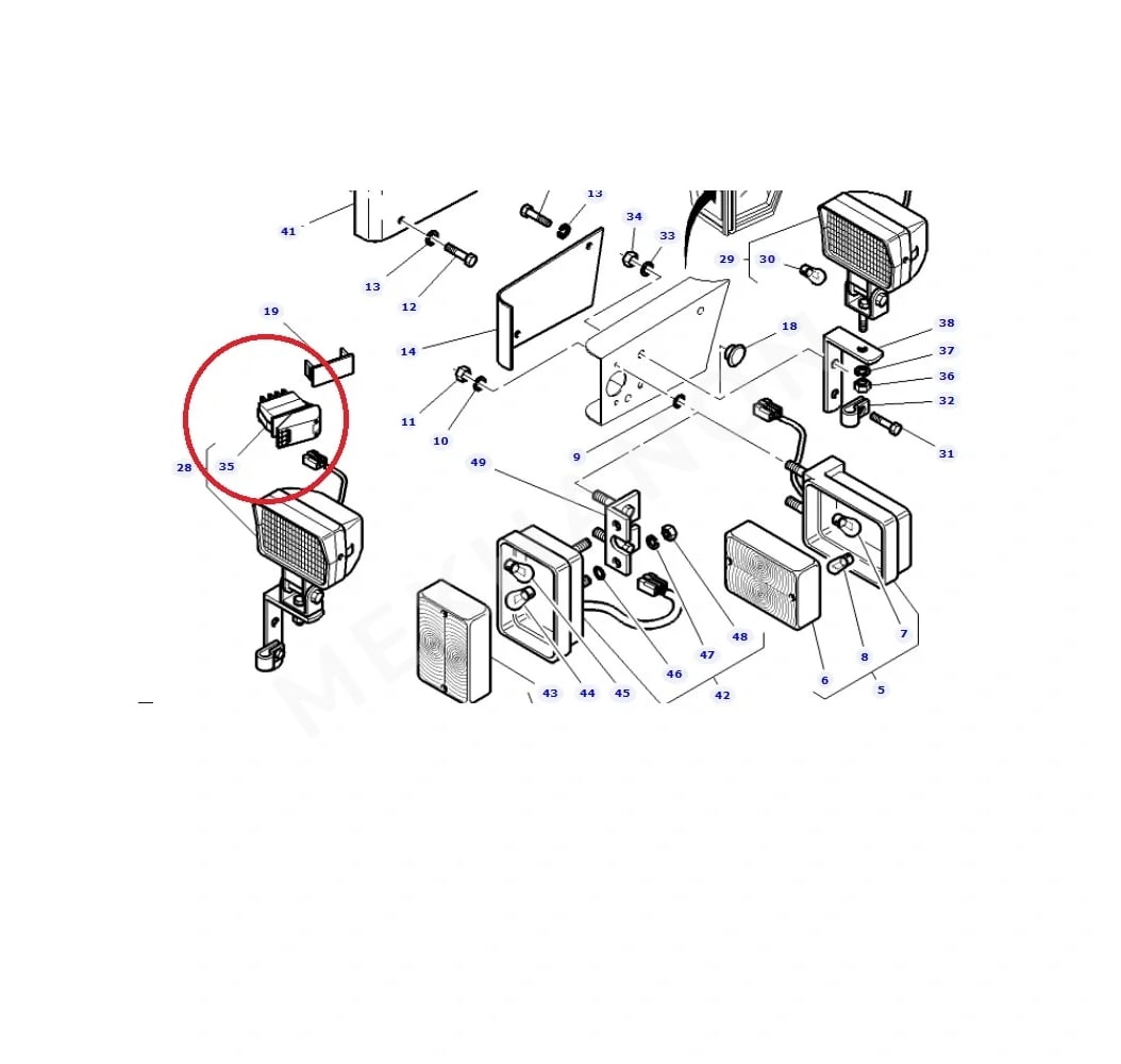AGCO 3809490M2 Work Light Rocker Switch - View 3
