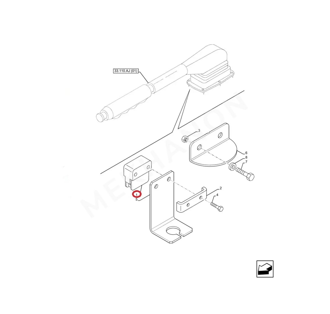 Interruptor del freno de estacionamiento 87702928 New Holland - View 3
