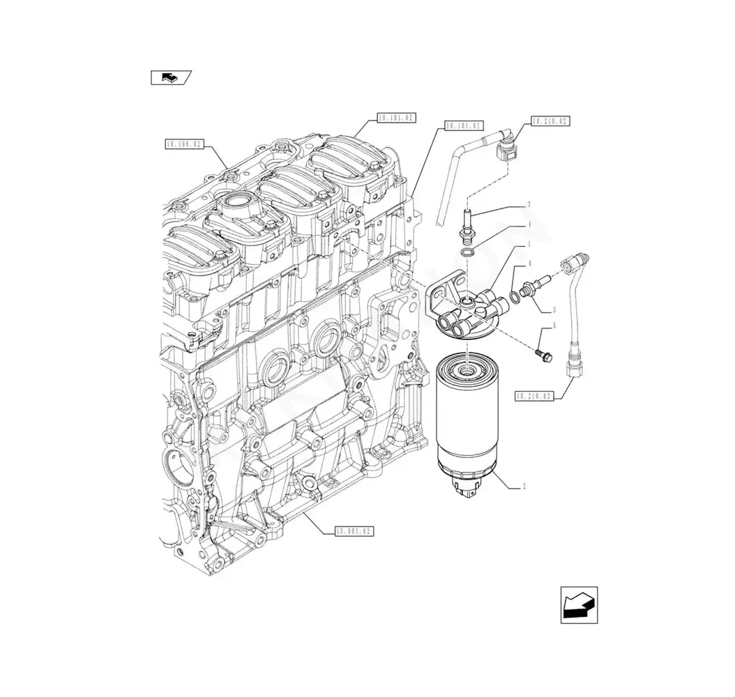 New Holland 504287009 Fuel Water Separator Filter - View 2