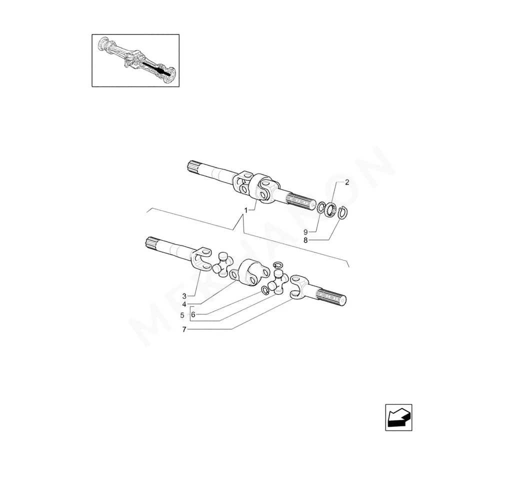 CARRARO 149148 Front Axle Shaft - View 2
