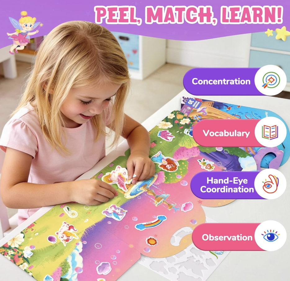 JoyCat Reusable Sticker Book 3 set (Unicorn, Mermaid, Fairies) 4