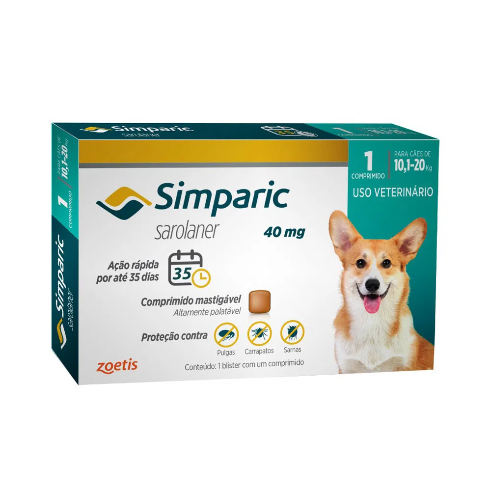 Simparic 1Cp 40mg 10,1kg a 20kg Simparic 1Cp 40mg 10,1kg a 20kg