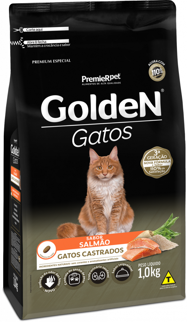 Golden Gatos Castrados Salmão 10kg Golden Gatos Castrados Salmão 10kg