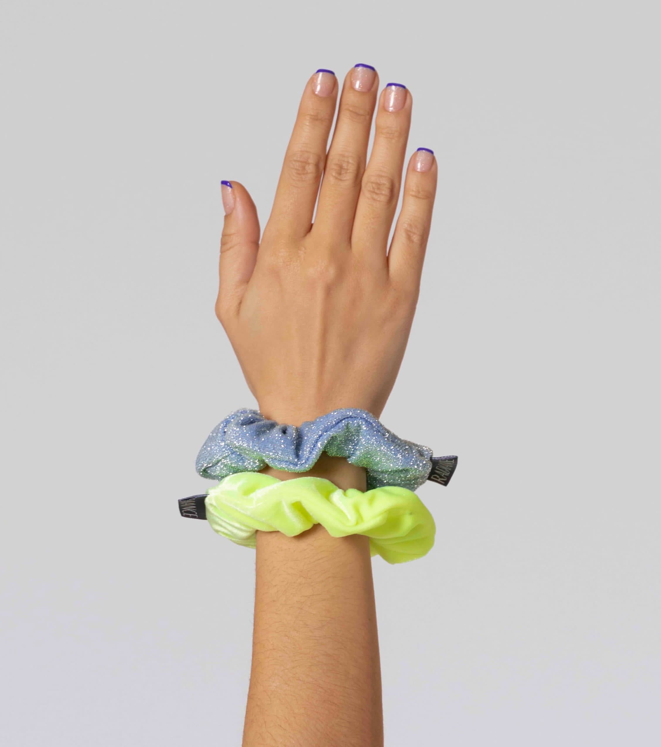 Lime Velvet Scrunchie - Image 2