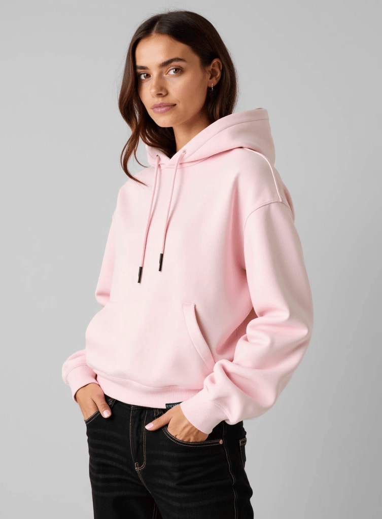 Oversized Iridiscent Pink Hoodie - Let's Be Iconic - Image 2