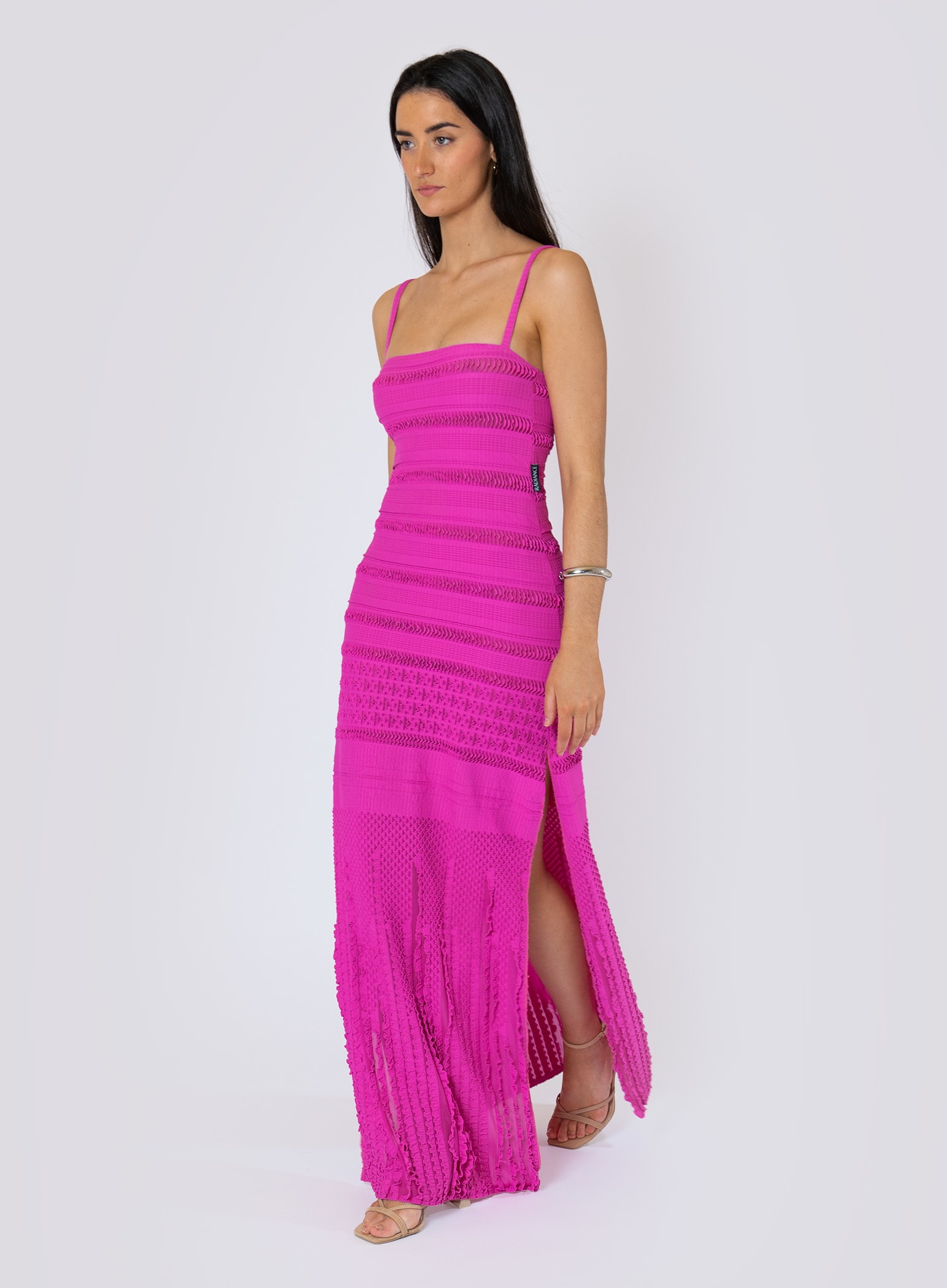 Magenta Blossom Maxi Dress - Image 3