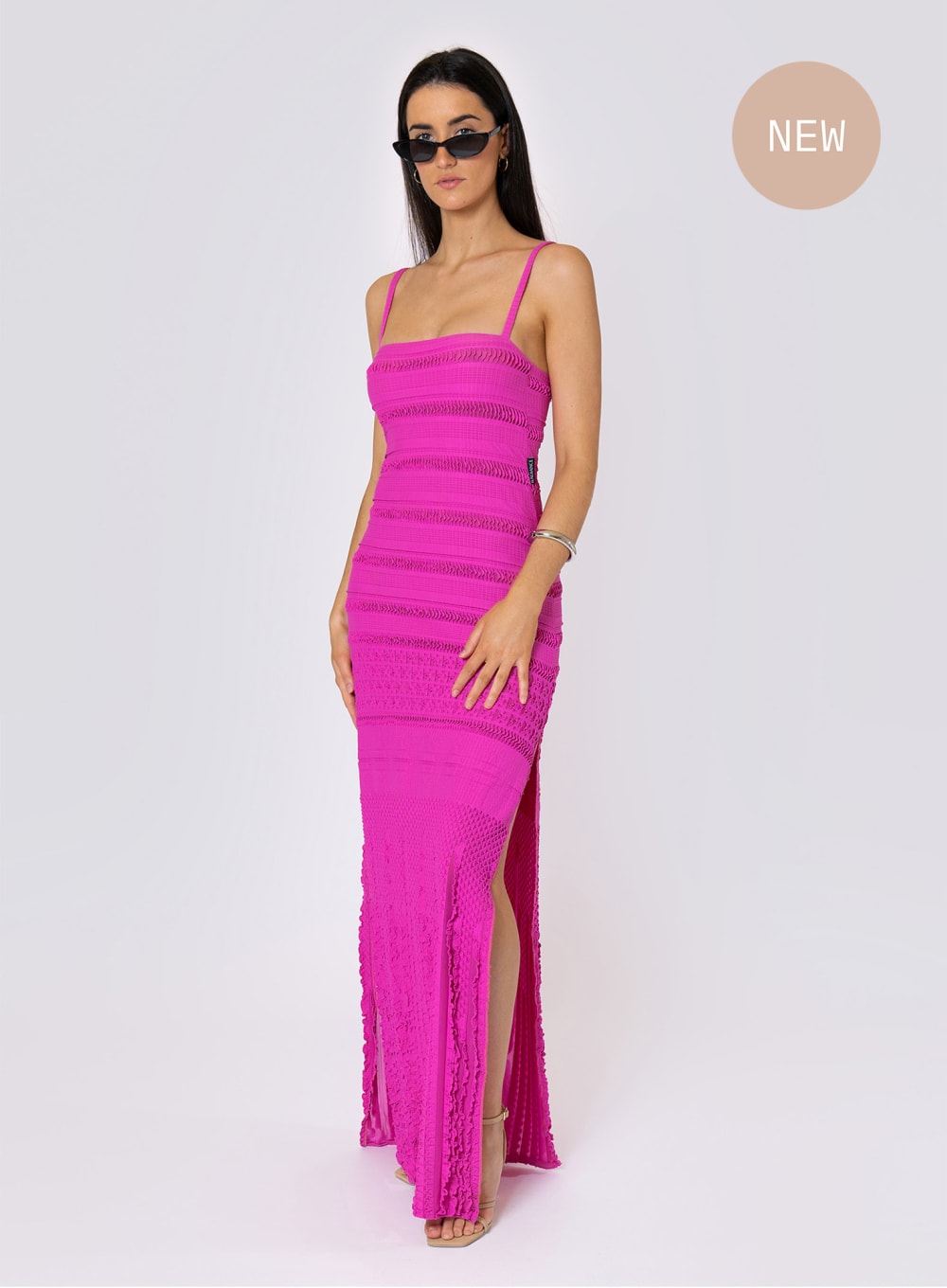 Magenta Blossom Maxi Dress