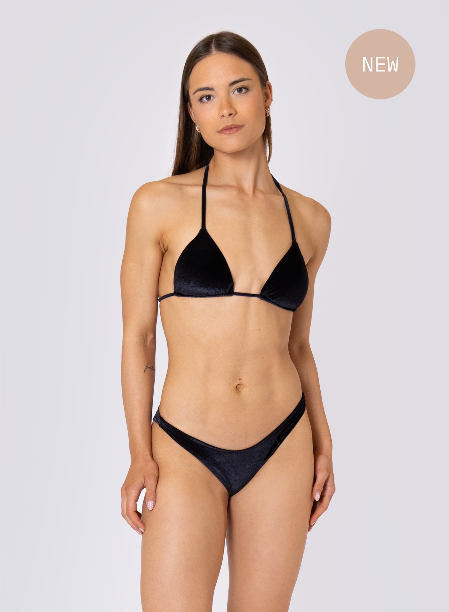 Bikini Black Velvet Triangle