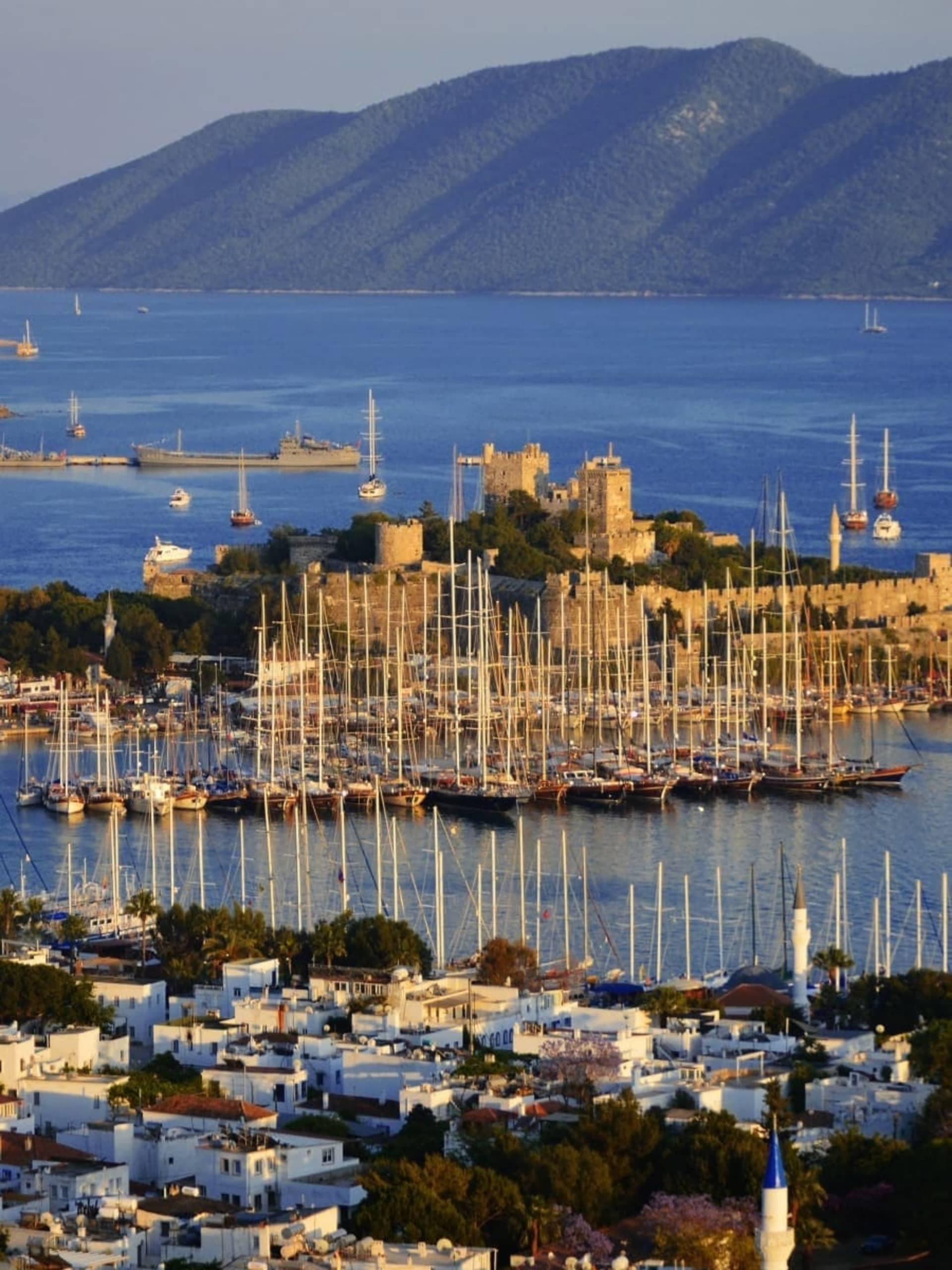 Bodrum Castle overlooking the marina and Aegean coastline in Türkiye.