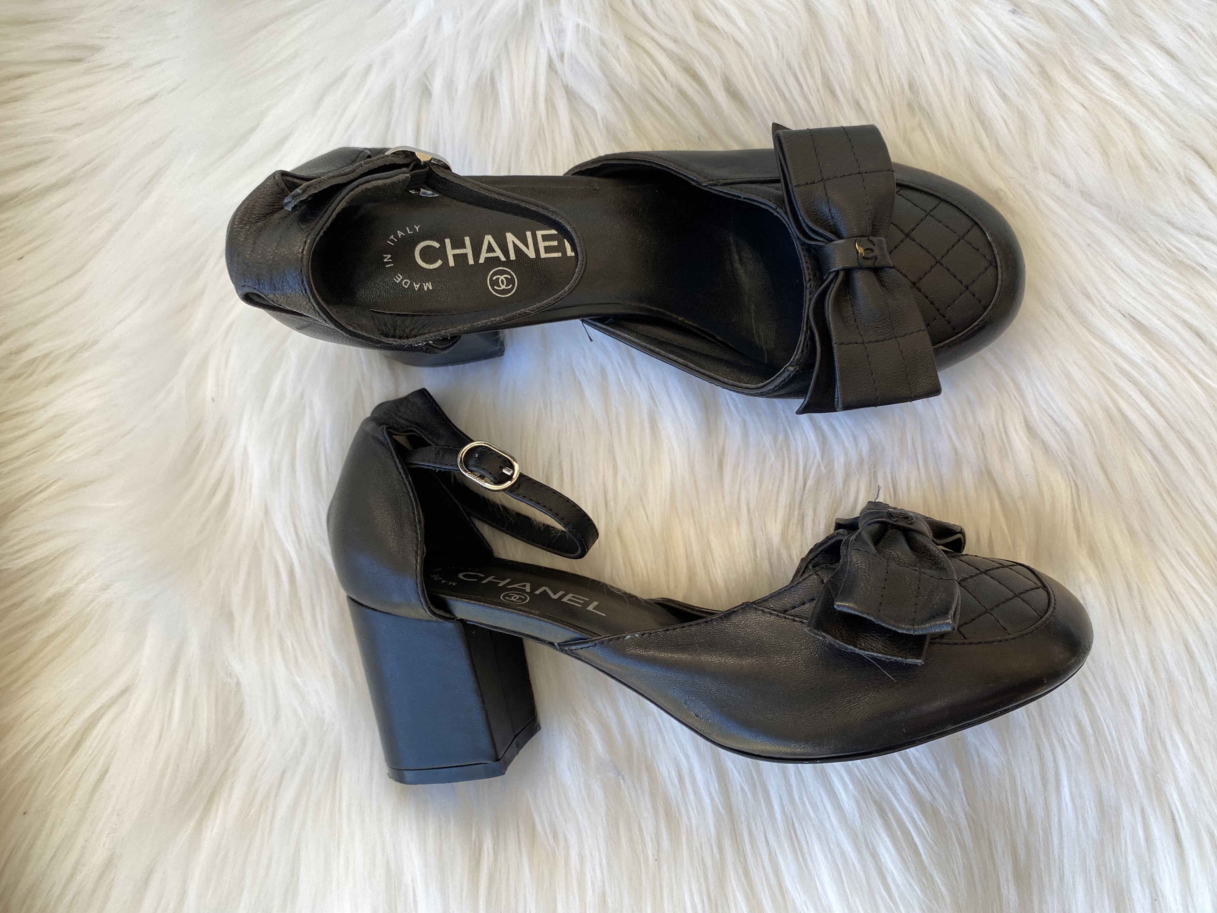 Chanel block-heel sandals