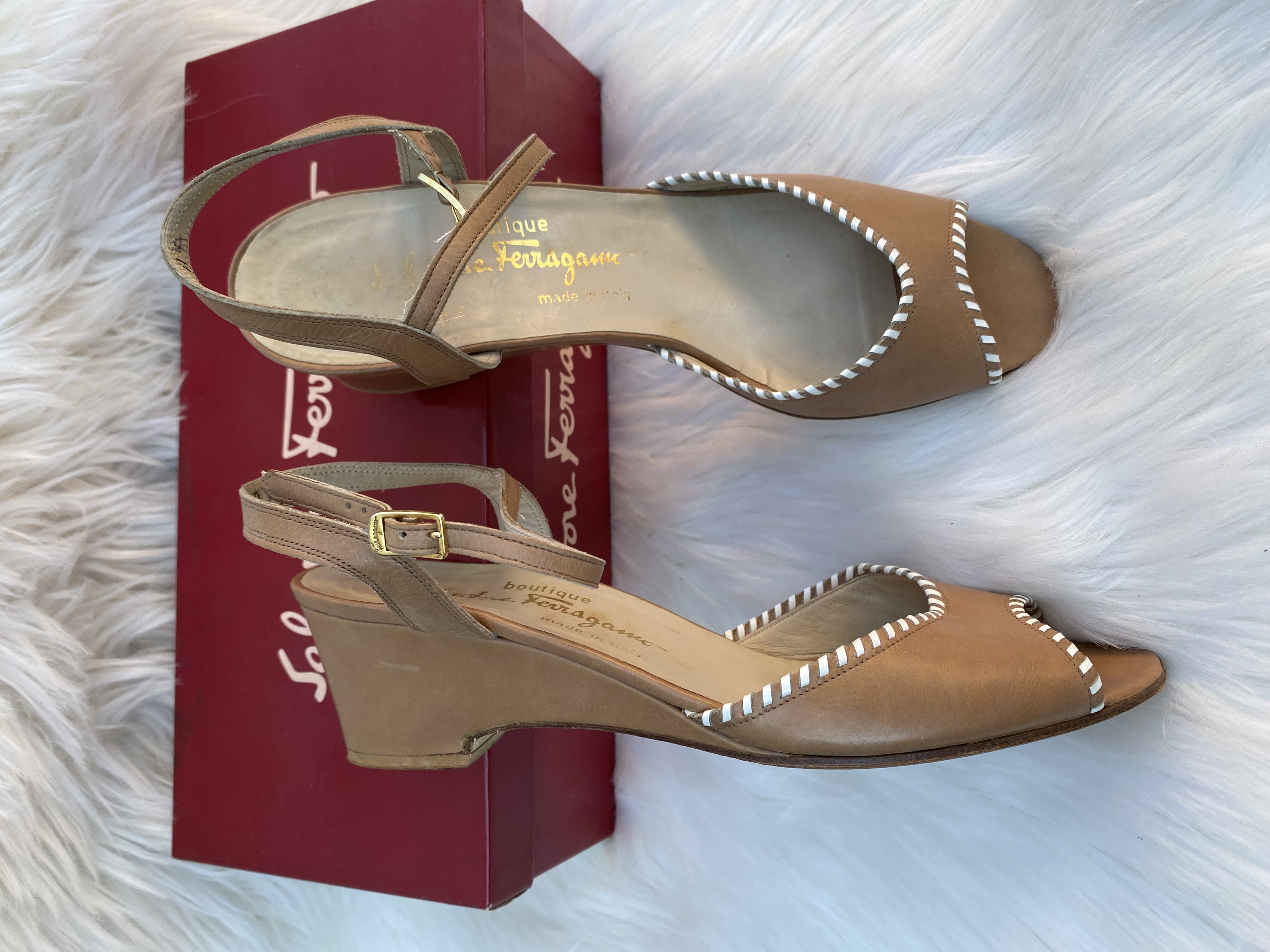 Ferragamo wedge Leather sandals