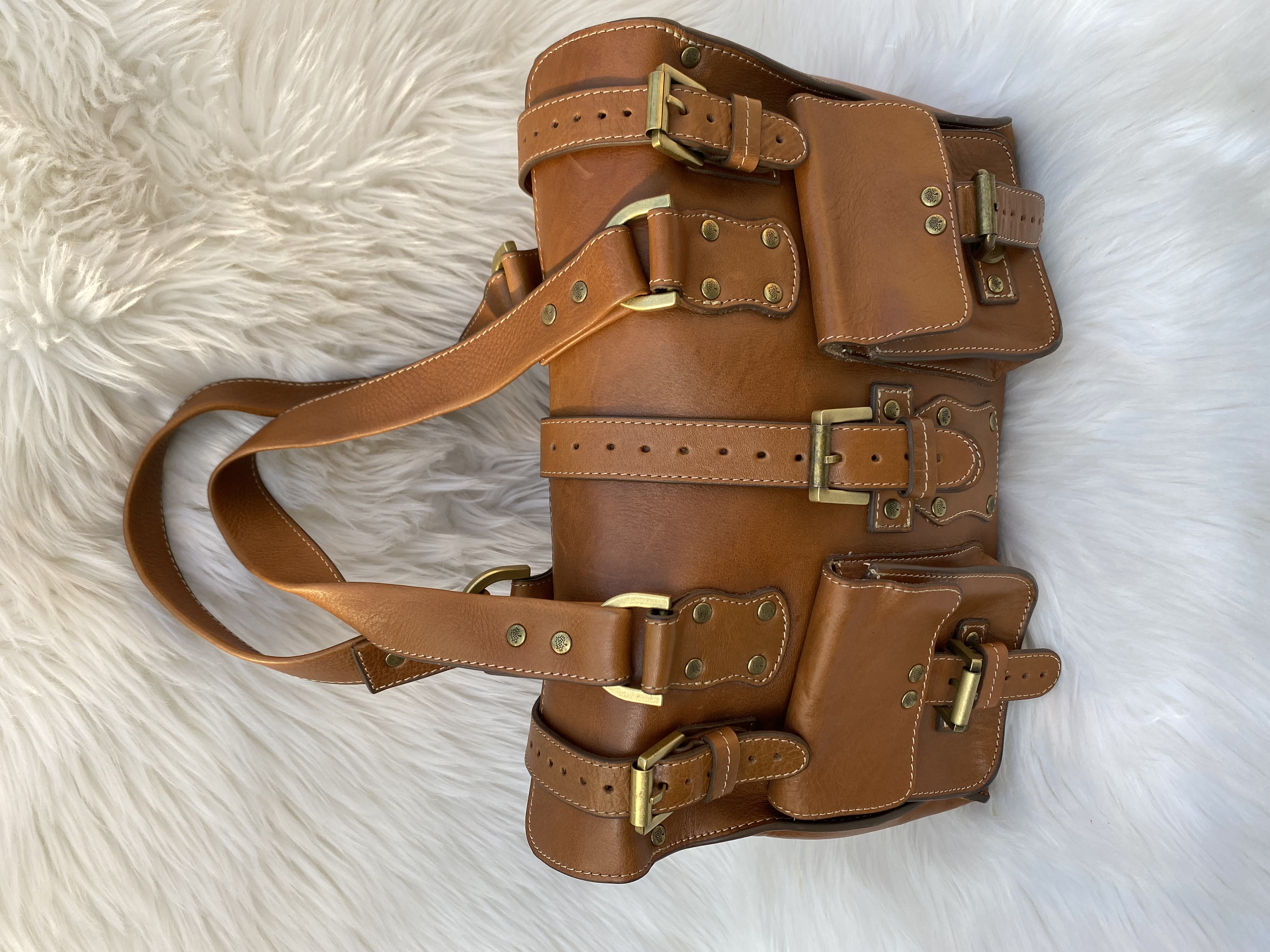 Mulberry England natural Leather handbag