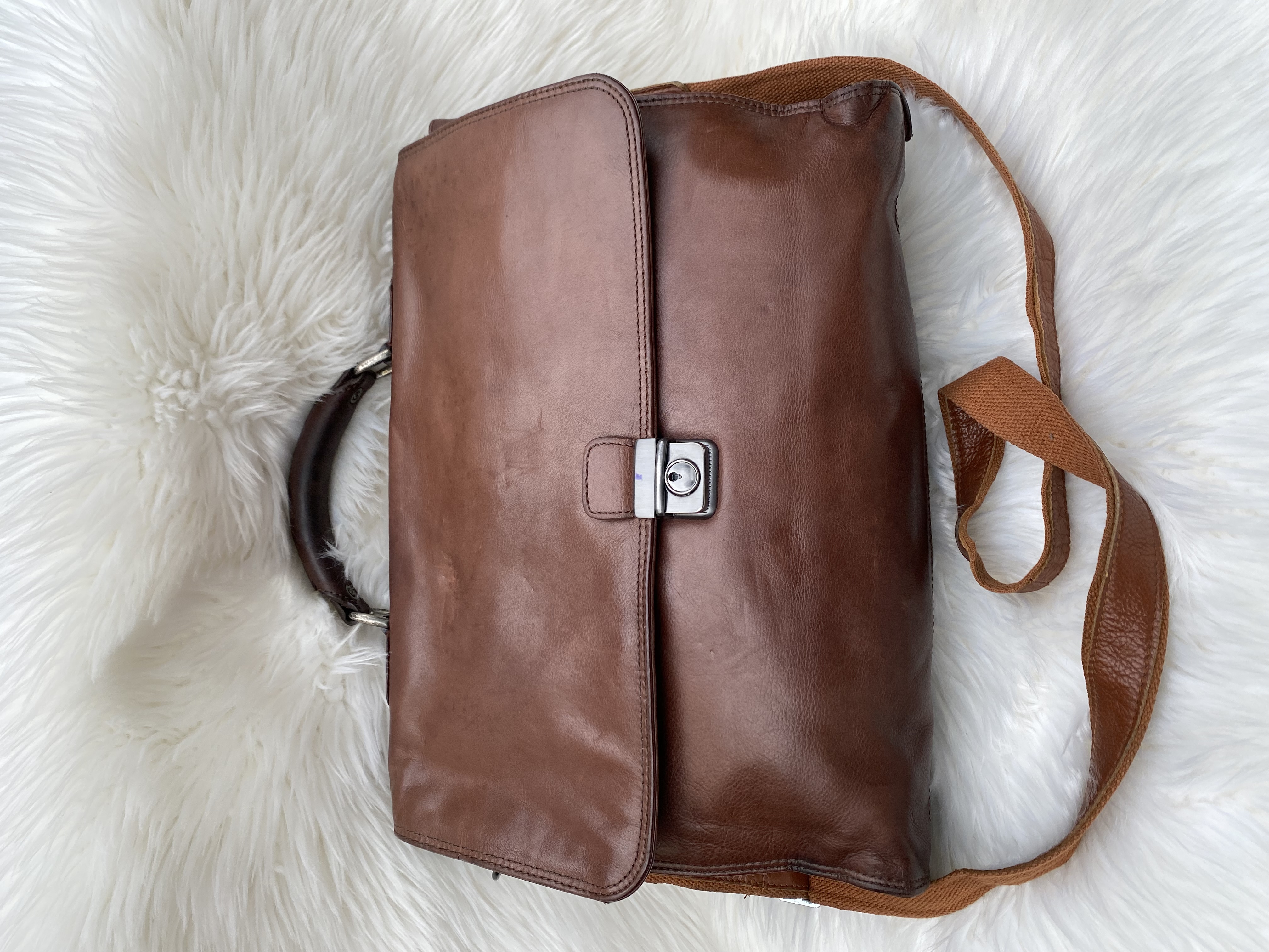 Genuine Cowhide Leather Briefcase Bag