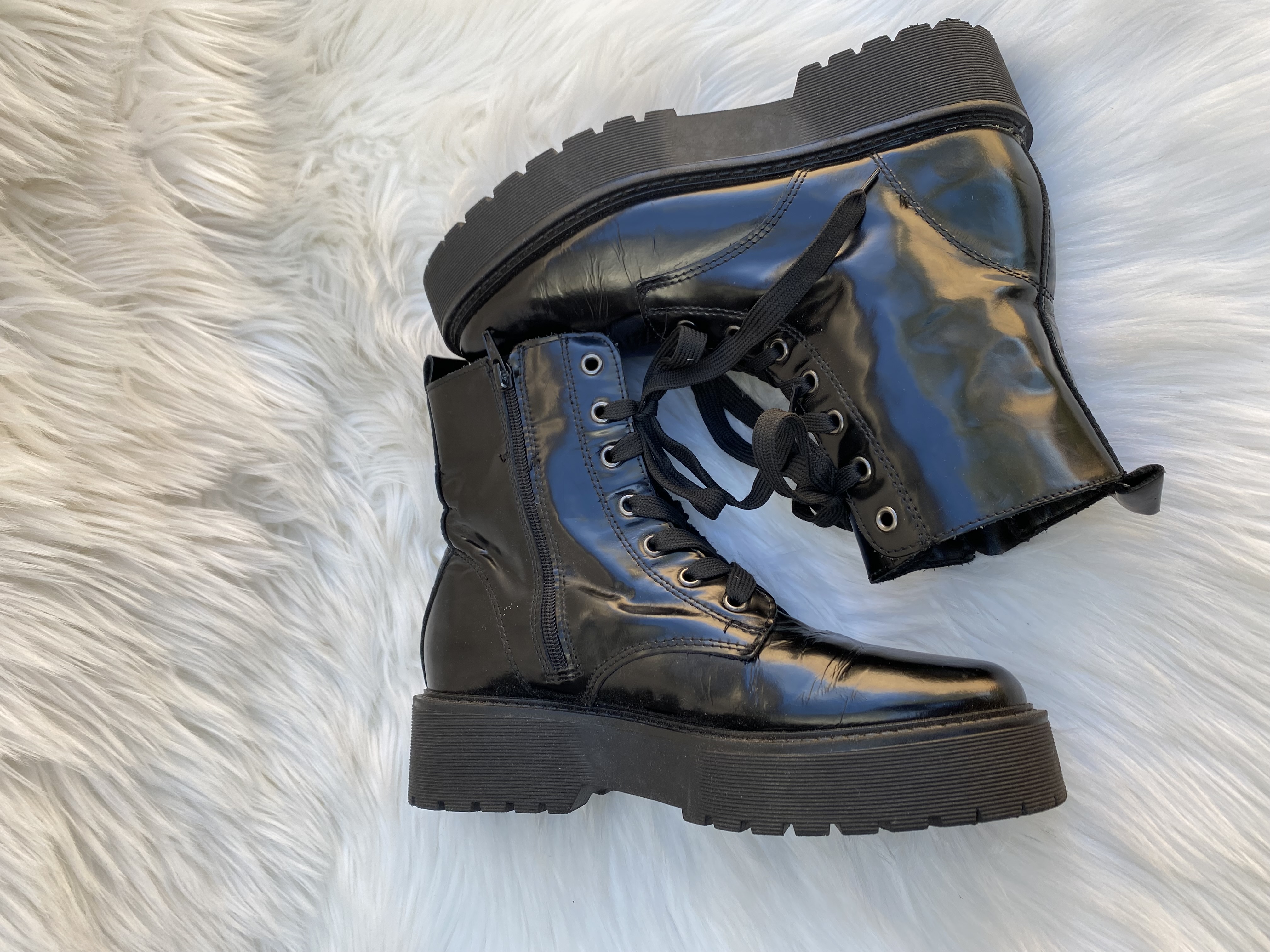 Patented Leather Boots