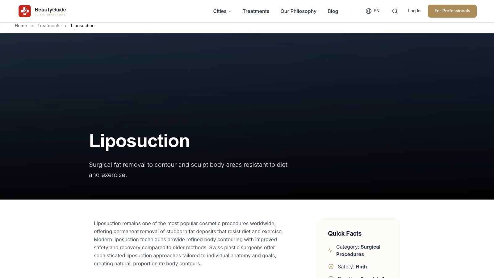Liposuction in Switzerland: Body Contouring Surgery