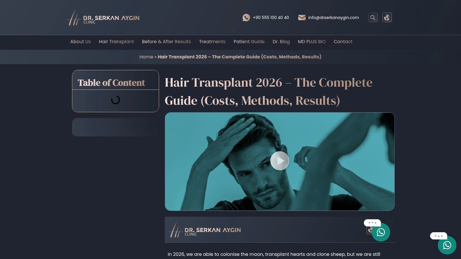 Die Homepage der Dr. Serkan Aygın Klinik