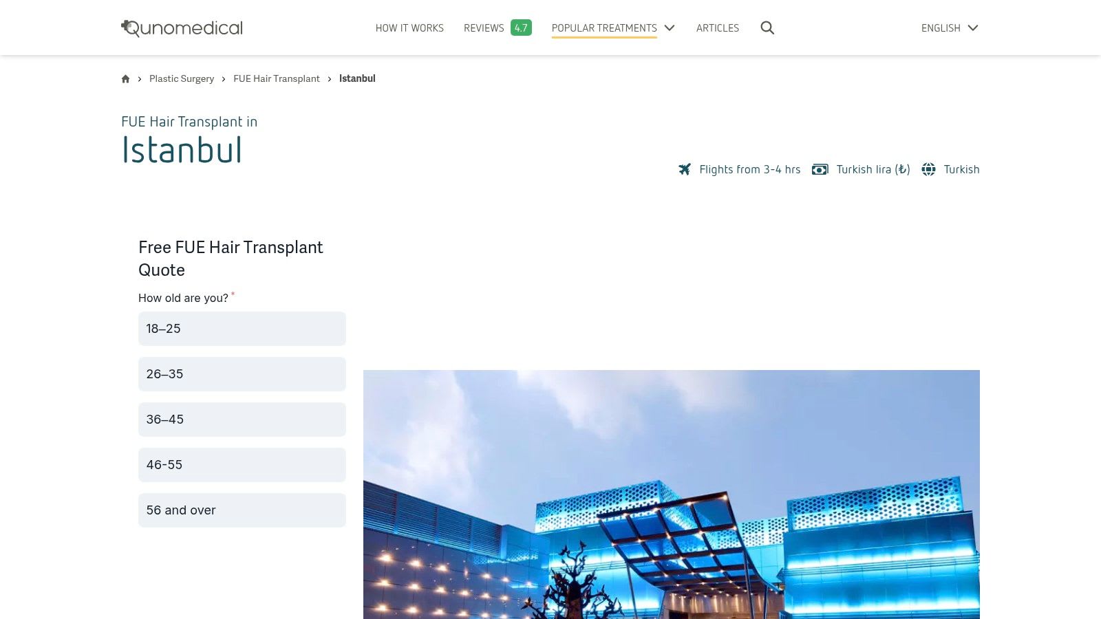 Qunomedical's partner clinic facility in Istanbul