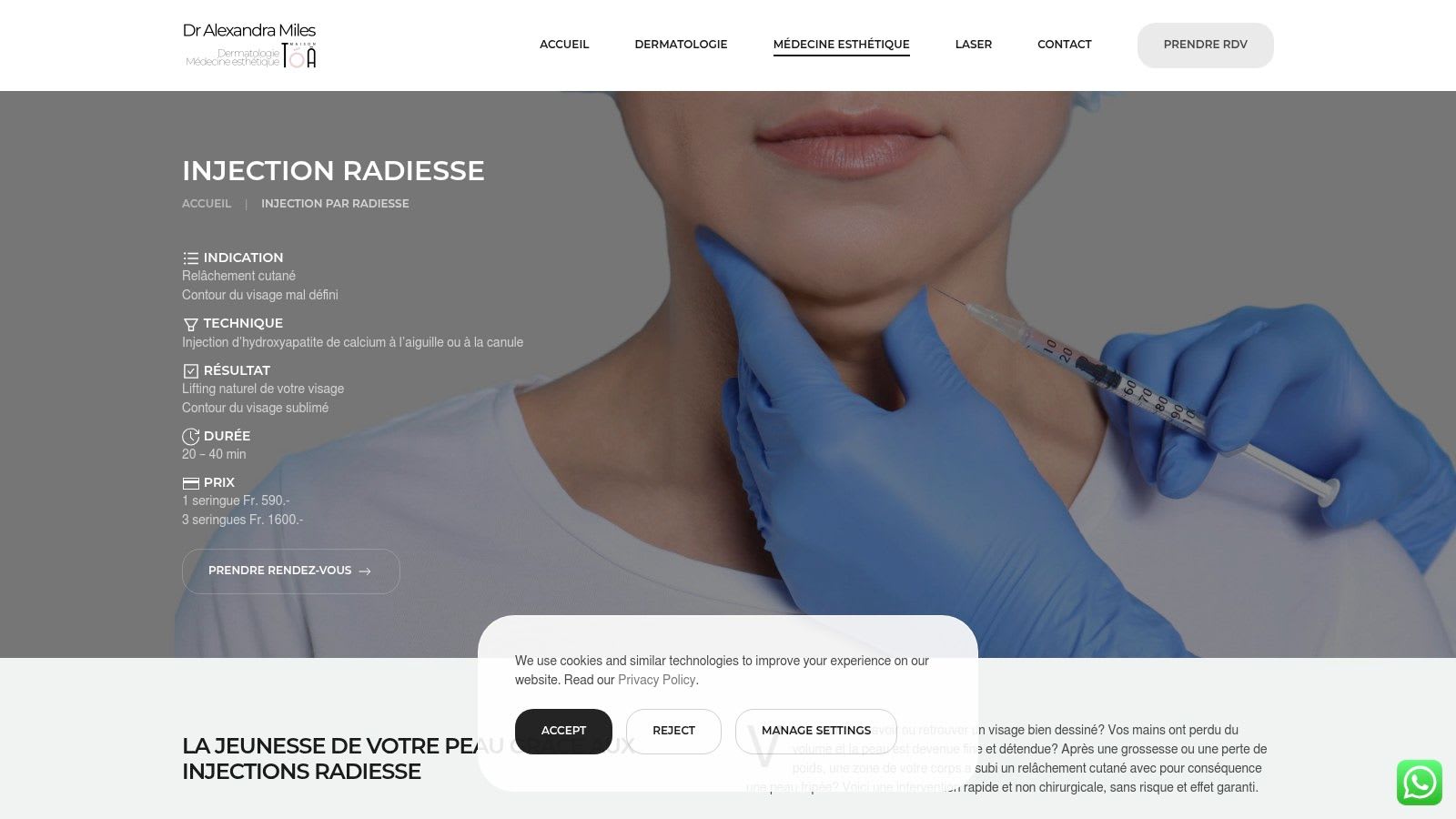 Dermatologie Lausanne – Radiesse (non-surgical lifting)