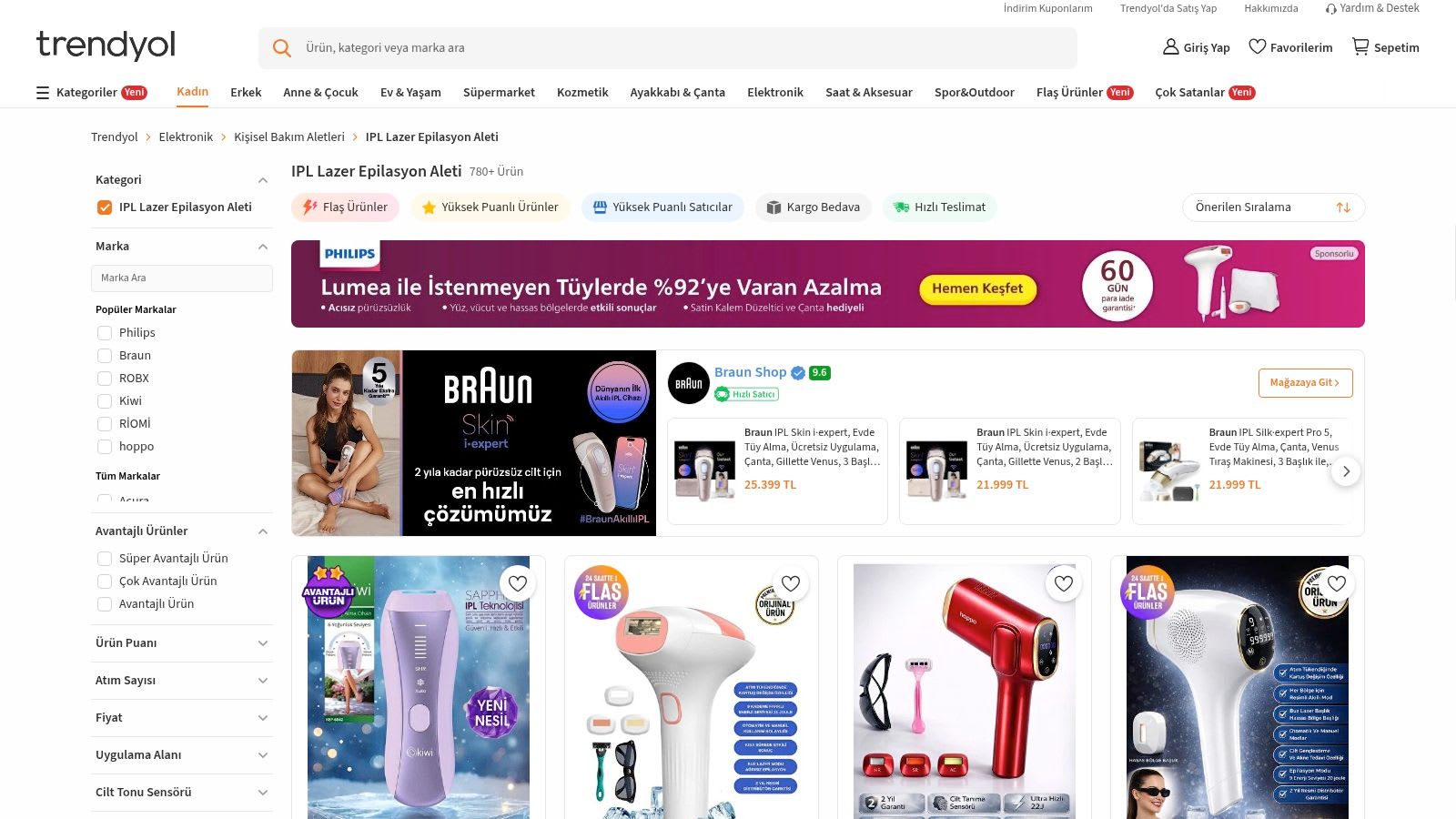 Trendyol – IPL / Lazer Epilasyon Aletleri (At-Home Devices)