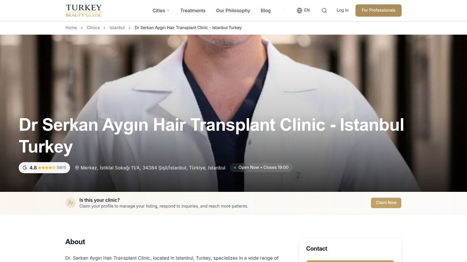 Dr Serkan Aygın Hair Transplant Clinic – Istanbul, Turkey