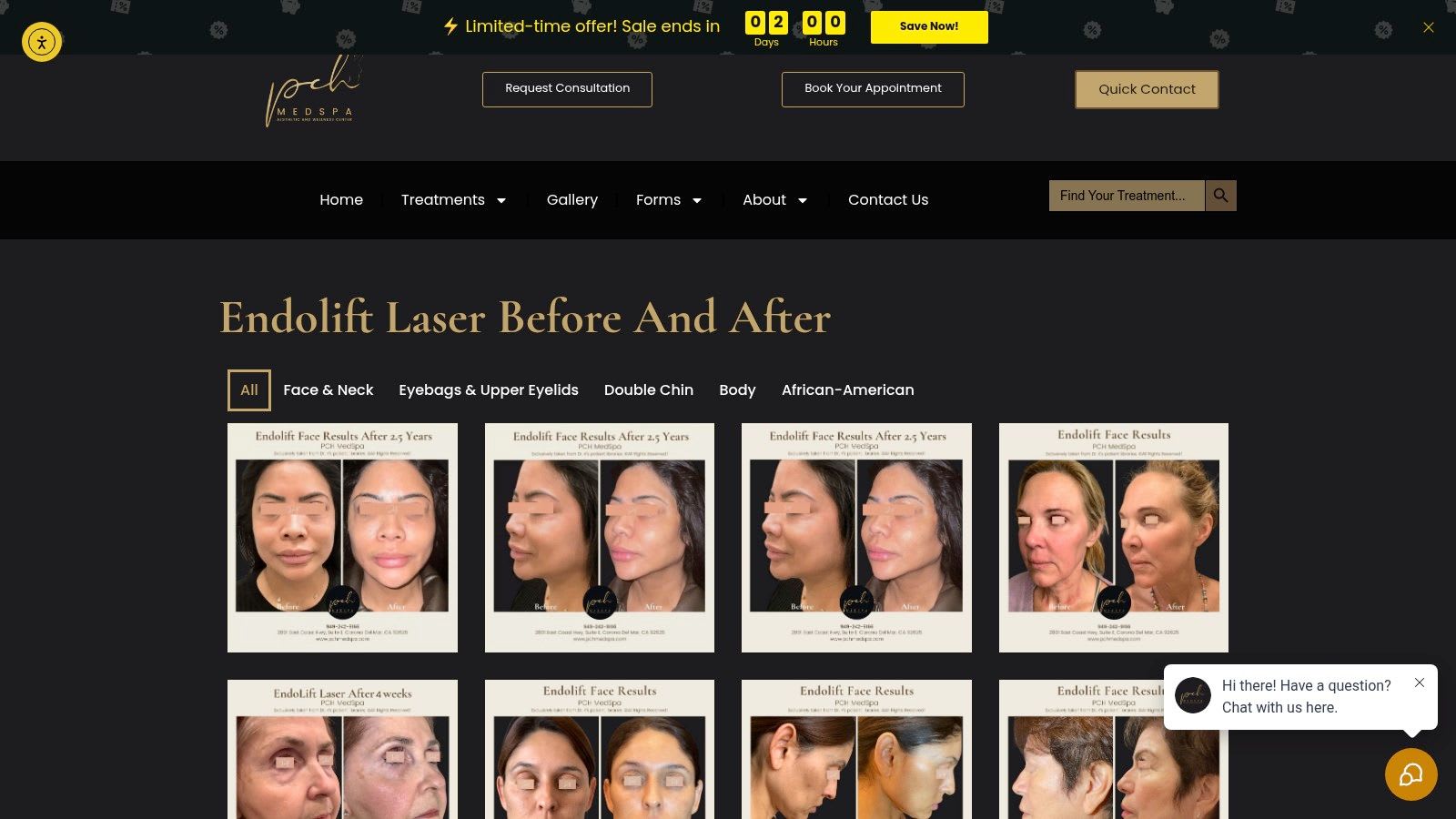 PCH MedSpa (Kalifornien, USA) – Endolift Vorher & Nachher Galerie