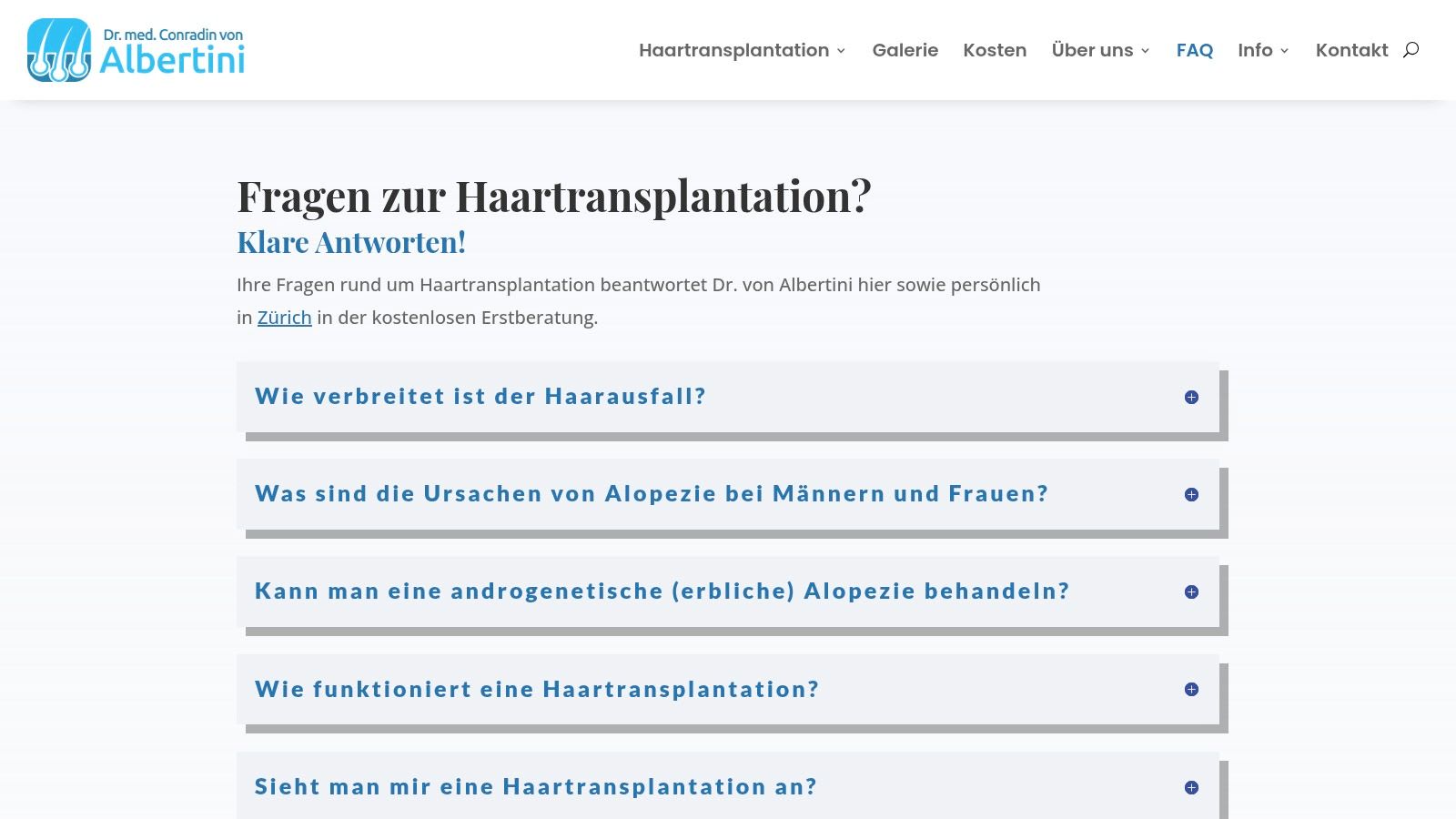 SwissHairDoctor – Dr. Severin von Albertini (Zürich)