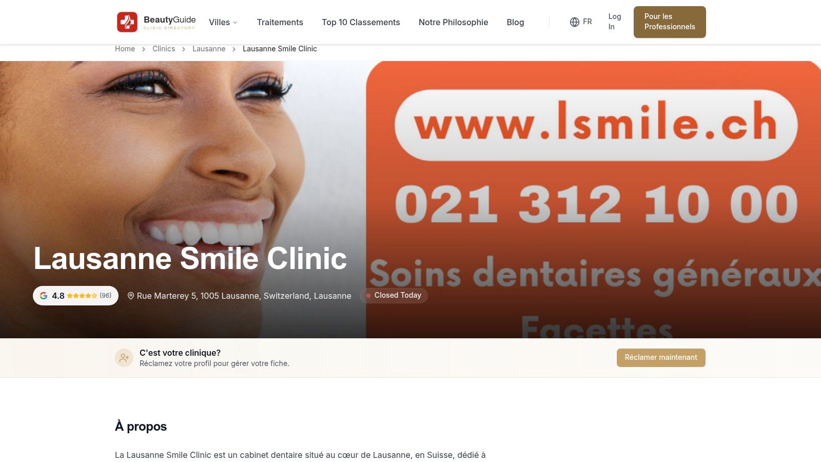 Lausanne Smile Clinic — clinic profile