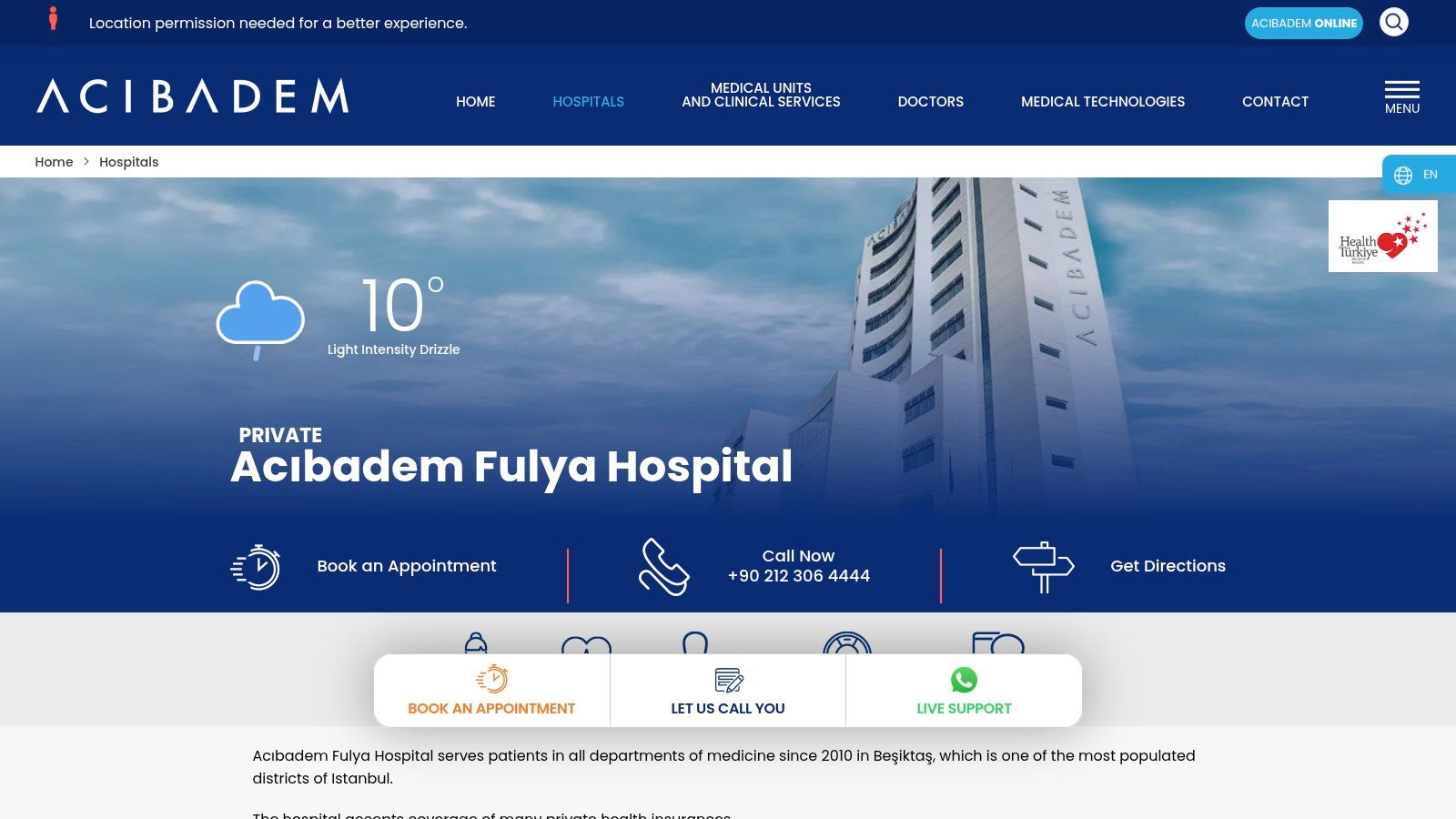 Acıbadem Fulya Hospital – Plastic, Reconstructive & Aesthetic Surgery